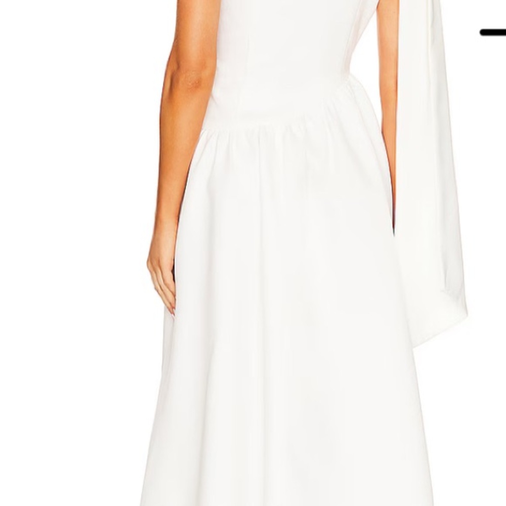 Elliatt One Shoulder Dress in White Liesel Dress in Ivory
